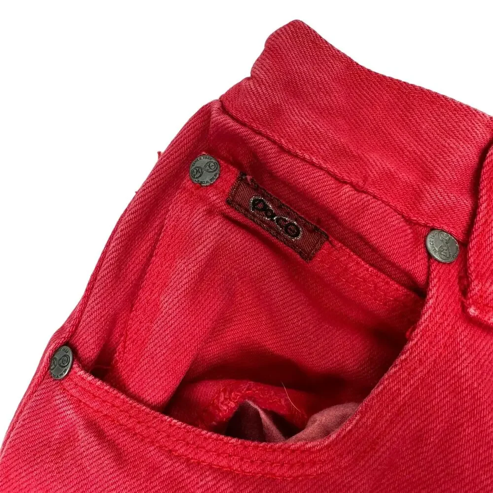 Vintage 90s Girls Shorts Size‎ 4T Red Denim 100% Cotton